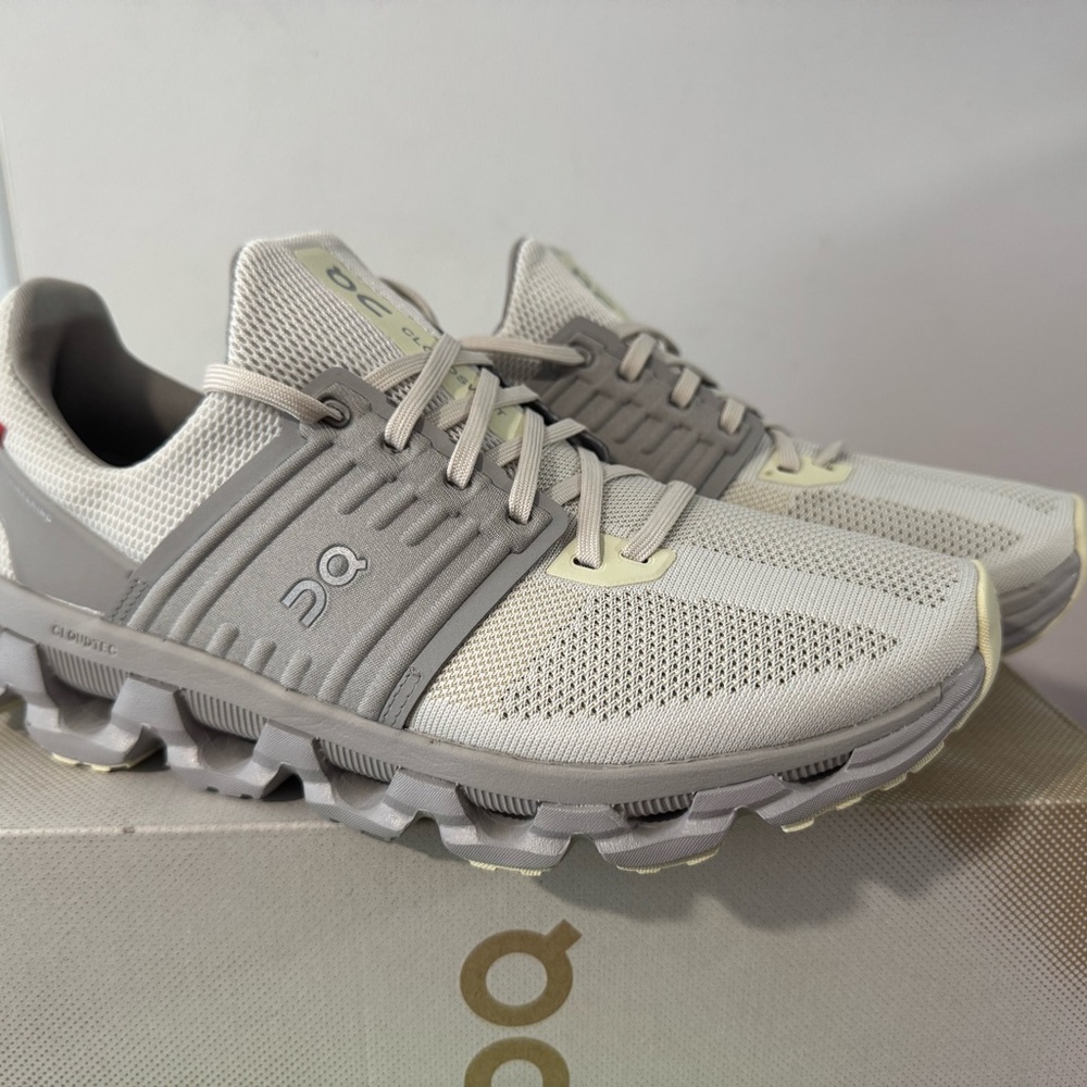 On Running Men's Gray and Cream Running Shoes Cloudswift 3 AD Size 8